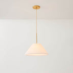Contemporary Scandinavian Pleated PVC Fabric Hardware Drum Cone 1-Light Pendant Light for Living Room Lumendat