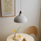 Traditional Japanese Solid Wood Dome Round Hardware 1-Light Pendant Light For Living Room Lumendat