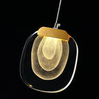 Contemporary Scandinavian Aluminum Crystal Round LED Chandelier for Living Room BulbSquare