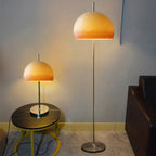Contemporary Retro Mushroom Hardware Glass 2-Light Standing Floor Lamp For Living Room Lumendat