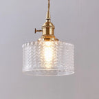 Japanese Vintage Brass Glass Round Jar 1-light Pendant Light Lumendat