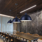 Industrial Simple Iron Dome Pot Lid 1-light Pendant Light BulbSquare