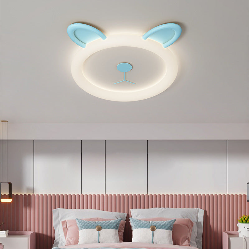 Lumendat Contemporary Creative Cartoon Panda PE Resin LED Kids Flush Mount Ceiling Light For Bedroom Lumendat