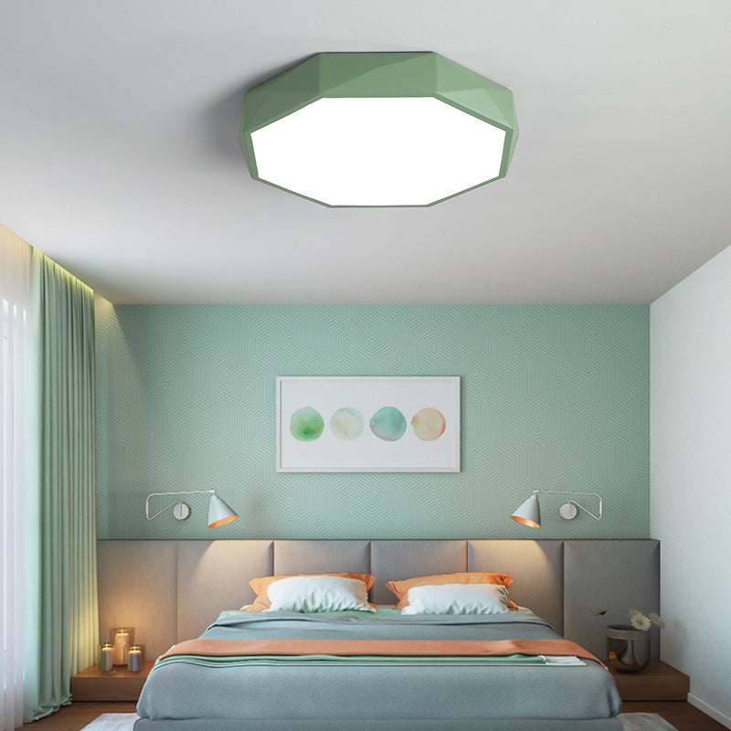 Nordic Macaron Diamond Geometry Iron Acrylic LED Flush Mount Ceiling Light BulbSquare