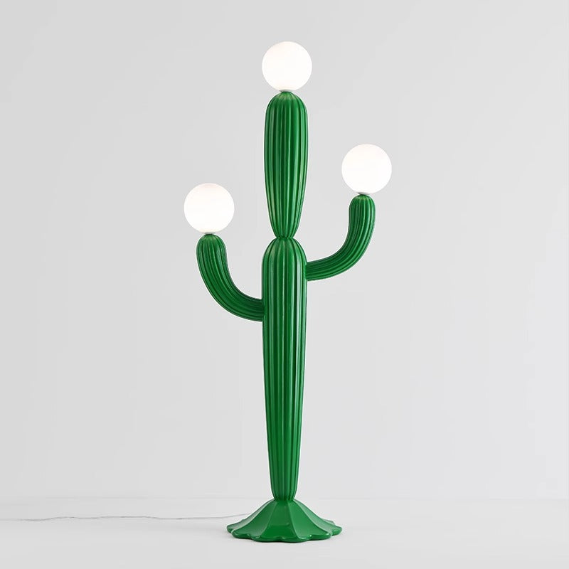 Contemporary Creative Cactus Resin Glass 3-Light Standing Floor Lamp For Living Room Lumendat