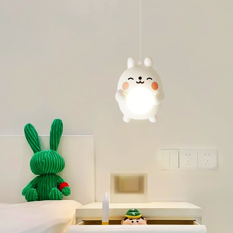 Lumendat Modern Art Deco Kids Iron Acrylic Rabbit LED Pendant Light For Bedroom Lumendat