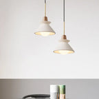 Nordic Minimalist White Cement 1-light Tapered Pendant Light Lumendat