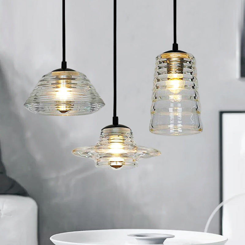 Modern Industrial Clear Glass Iron 1-light Pendant Light BulbSquare