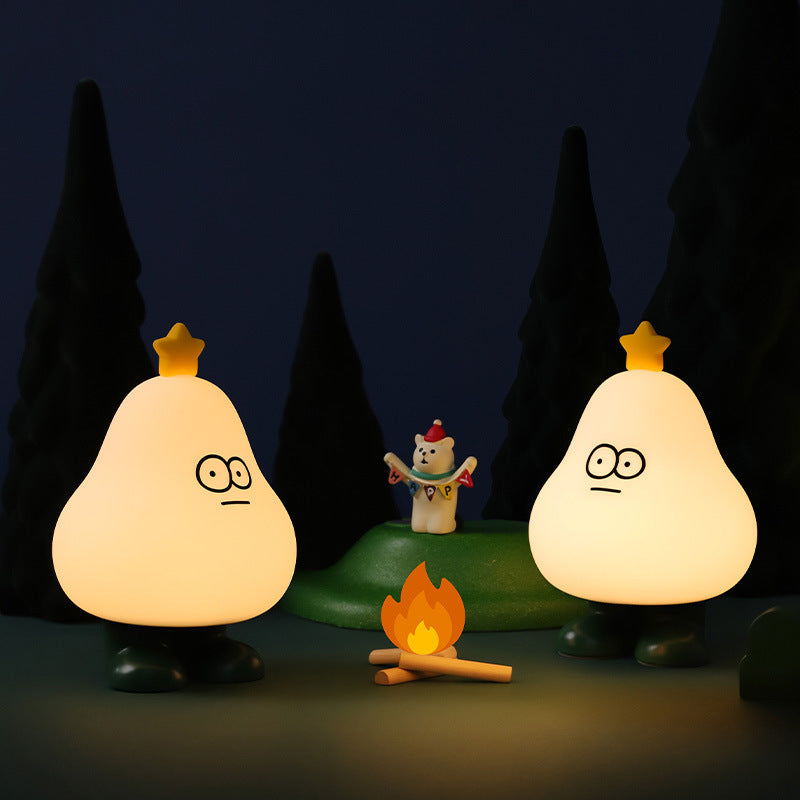 Lumendat Creative Cartoon Pear Silicone Timing LED Night Light Table Lamp Lumendat