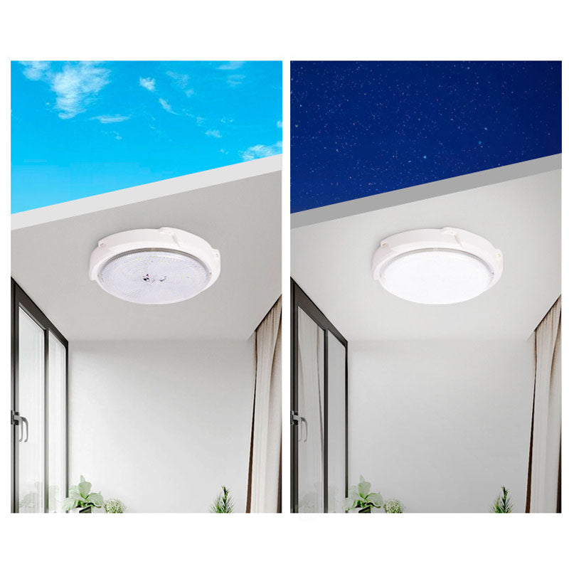 Modern Round Solar LED Remote Control Outdoor Indoor Flush Mount Lighting Lumendat