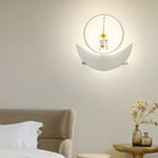 Lumendat Contemporary Creative Resin Space Astronaut Round Iron Aluminum Shade LED Kids Wall Sconce Lamp For Bedroom Lumendat
