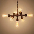 Industrial Iron Water Pipe Design 7-light Chandelier modern luxury lighting fixture
