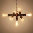Industrial Iron Water Pipe Design 7-light Chandelier modern luxury lighting fixture