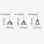 Traditional Japanese Cone Geometric Glass Copper 1-Light Pendant Light Lumendat