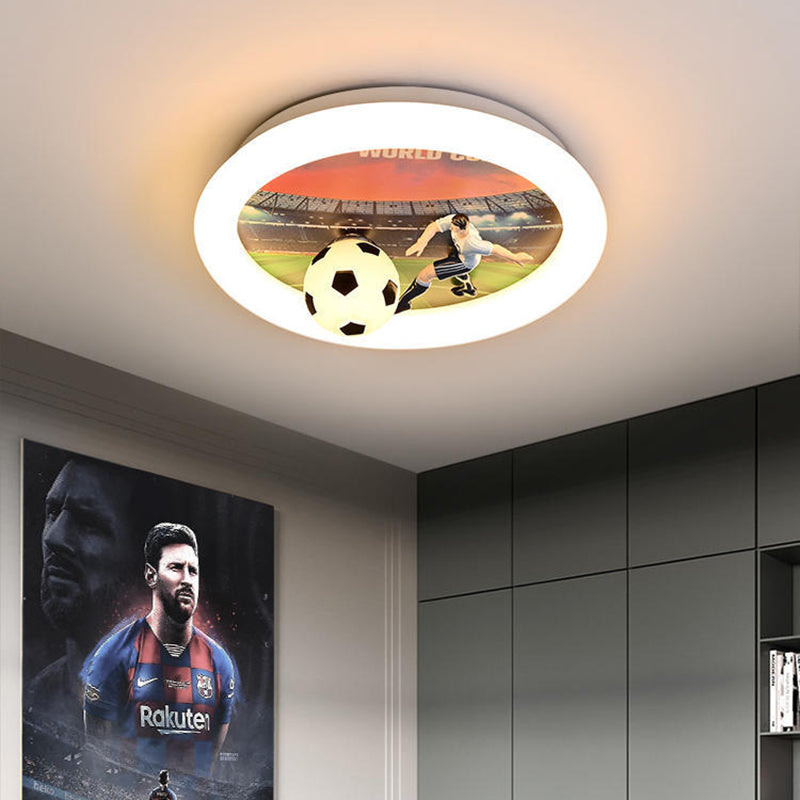 Lumendat Contemporary Creative Kids Football Iron Acrylic LED Flush Mount Ceiling Light For Bedroom Lumendat