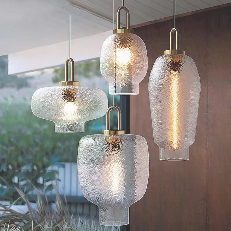Nordic Light Luxury Oval Clear Glass 1-light Pendant Light BulbSquare