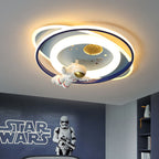 Lumendat Modern Creative Kids Iron Cartoon Astronaut Rocket LED Flush Mount Ceiling Light Lumendat