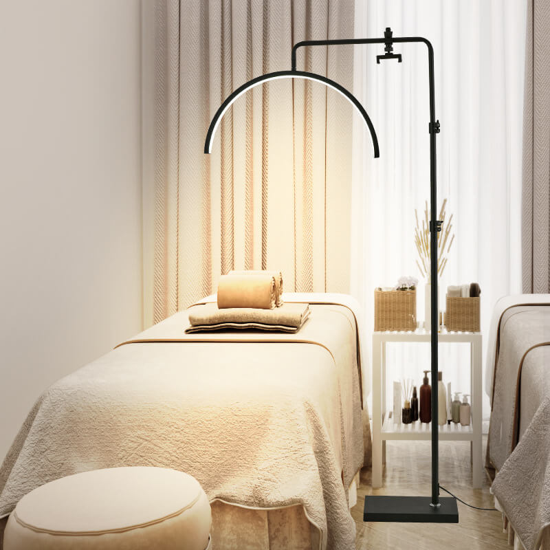 Modern Minimalist Half-Moon Iron Retractable LED Standing Floor Lamp Lumendat