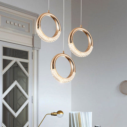 Modern Acrylic Geometric Circle 1-Light  LED  Pendant Light