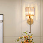 Modern Light Luxury Crystal Long Arm 1-Light Wall Sconce Lamp Lumendat