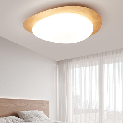 Contemporary Scandinavian Pebble Shape Iron Acrylic LED Flush Mount Ceiling Light for Bedroom