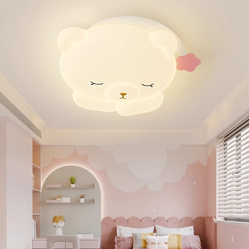 Lumendat Modern Art Deco Kids Iron PE Bear LED Flush Mount Ceiling Light For Bedroom Lumendat