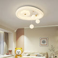 Lumendat Contemporary Nordic Kids Iron PE Elliptical Round Ball Flower Moon LED Flush Mount Ceiling Light For Bedroom Lumendat