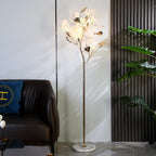 Nordic Romantic Ginkgo Leaf Decorative Acrylic Iron 5-Light Standing Floor Lamp Lumendat