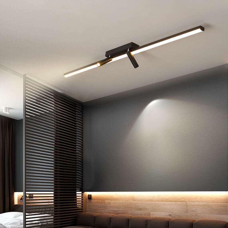 Nordic Minimalist Acrylic Long Strip Track Spotlight LED Flush Mount Ceiling Light Lumendat