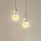 Contemporary Nordic Kids Orb Astronaut Iron Resin 1-light Pendant Light for Bedroom BulbSquare