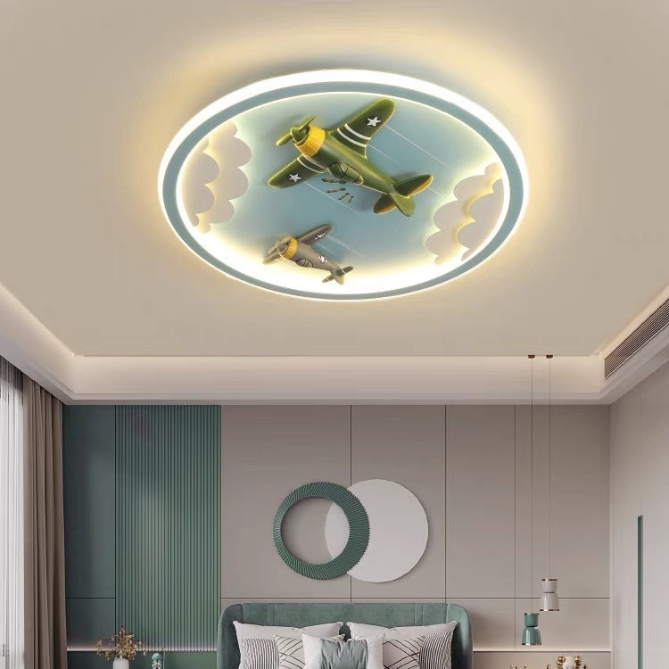 Lumendat Contemporary Creative Cartoon Fighter Unicorn Resin Acrylic LED Kids Flush Mount Ceiling Light For Bedroom Lumendat