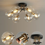 Modern Light Luxury Glass Magic Bean Round 4/6/8 Light Semi-Flush Mount Ceiling Light Lumendat