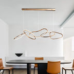 Contemporary Nordic Stainless Steel Round Toroidal LED Chandeliers for Dining Room Lumendat