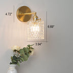 Japanese Vintage Brass Glass Cylinder 1-Light Wall Sconce Lamp Lumendat