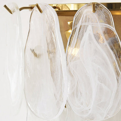 French Light Luxury Glass Shell Pearl 2-Light Wall Sconce Lamp