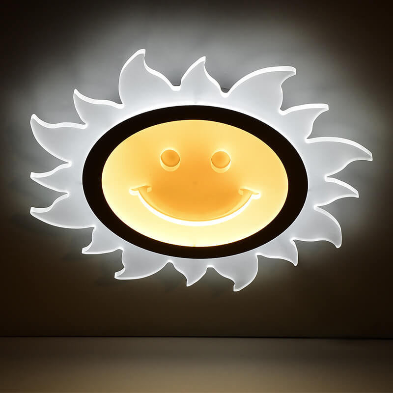 Creative Cartoon Smiley Sun LED Flush Mount Ceiling Light Lumendat
