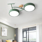 Contemporary Creative Bicycle Acrylic Wood LED Kids Flush Mount Ceiling Light for Living Room