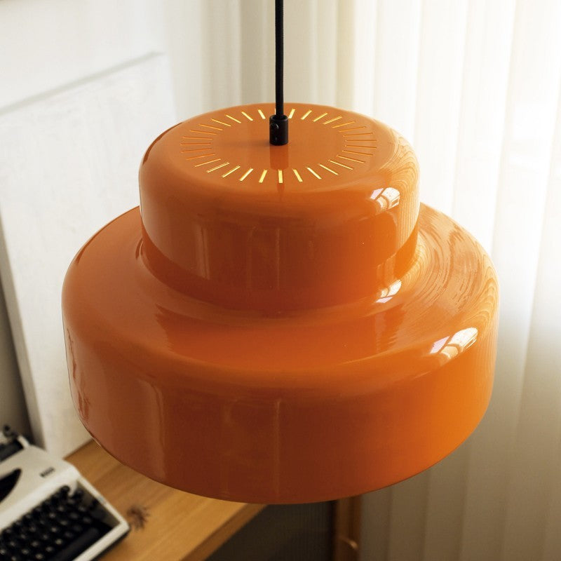 Contemporary Scandinavian Double Round Iron 1-light Pendant Light for Living Room BulbSquare