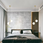 Nordic Minimalist Glass Ball Branch 2-light Chandelier BulbSquare