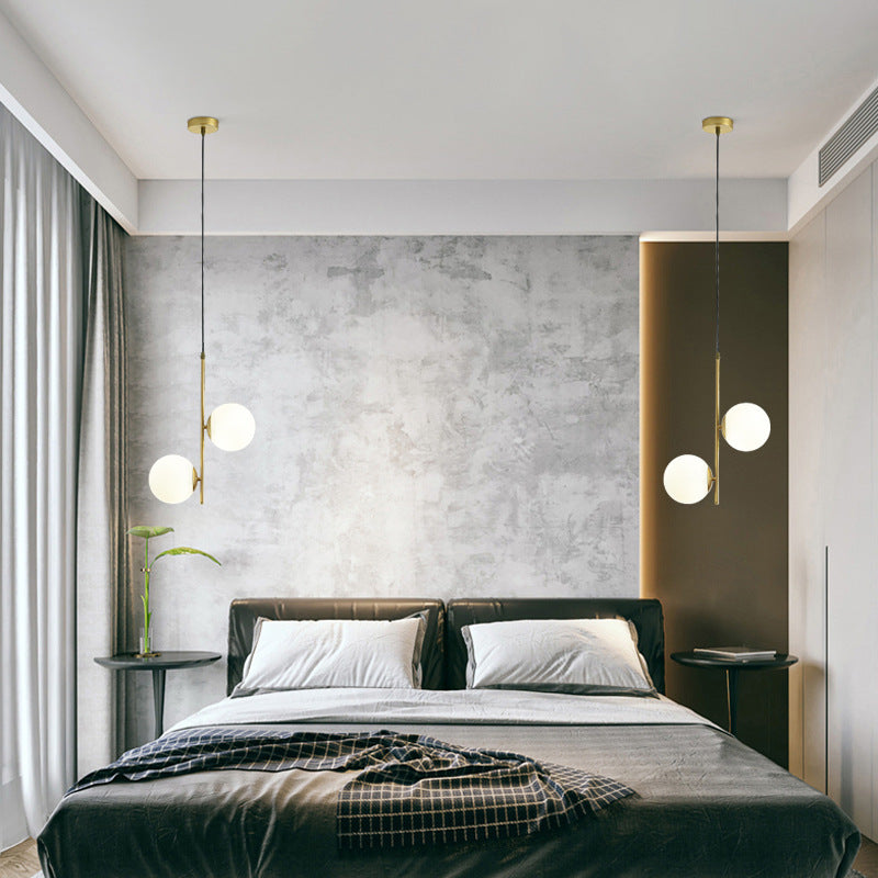 Nordic Minimalist Glass Ball Branch 2-light Chandelier