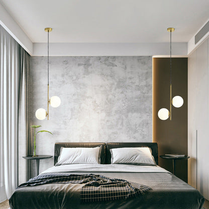 Nordic Minimalist Glass Ball Branch 2-light Chandelier
