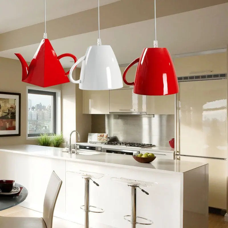 Contemporary Creative Teacup Teapot Resin 1-light Pendant Light for Living Room LiteLiv