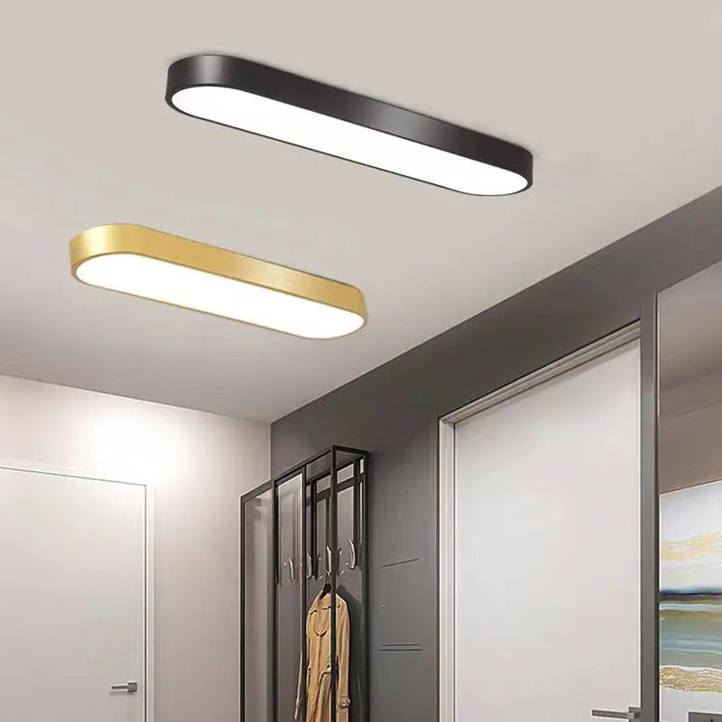 Modern Minimalist Elliptical Strip Iron Acrylic LED Flush Mount Ceiling Light For Hallway Lumendat