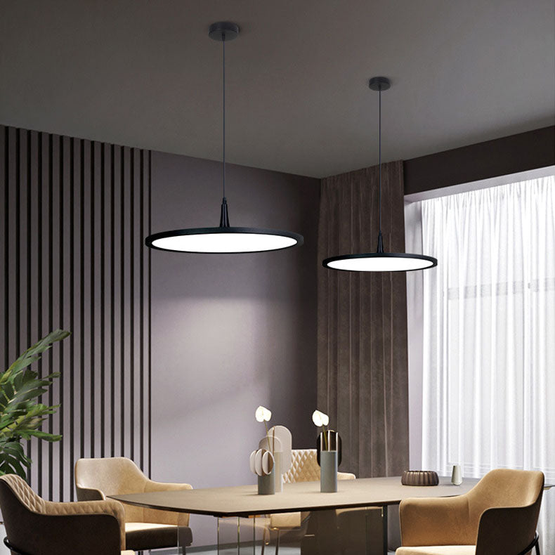 Modern Minimalist Aluminum Round Shape LED Pendant Light for Dining Room BulbSquare