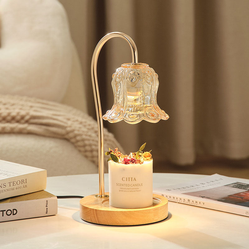 Modern Creative Simple Solid Wood Lily Of The Valley 1-Light Melting Wax Table Lamp Lumendat