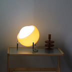 Contemporary Nordic Planet Orange Glass Iron 1-Light Table Lamp For Bedroom Lumendat