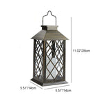 Traditional Vintage Solar Quadrangle Palace Light Iron Glass LED Outdoor Light For Garden Lumendat