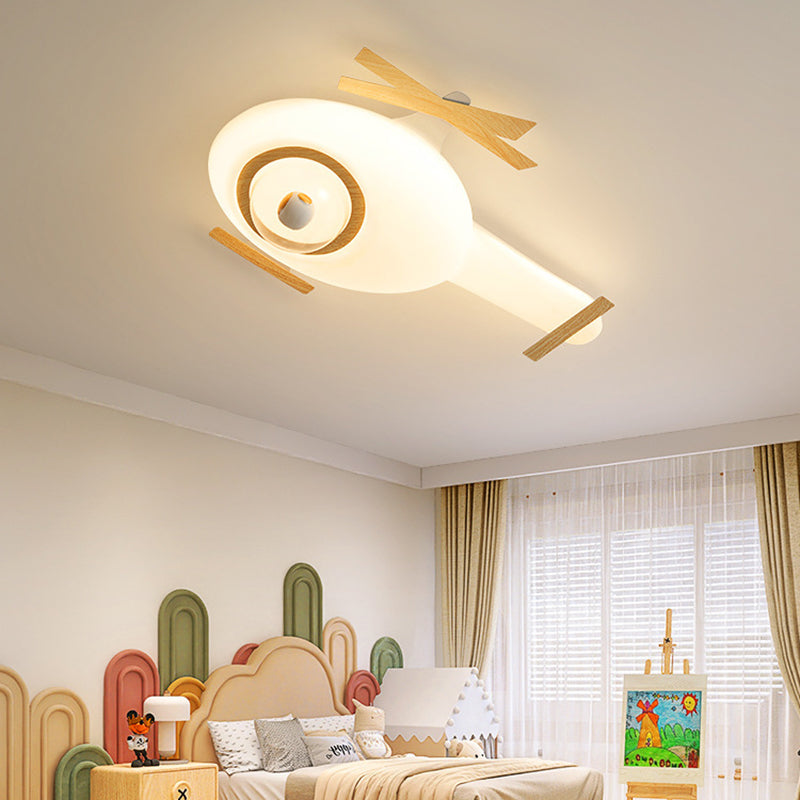 Lumendat Modern Minimalist Kids Airplane Iron PE LED Flush Mount Ceiling Light For Bedroom Lumendat