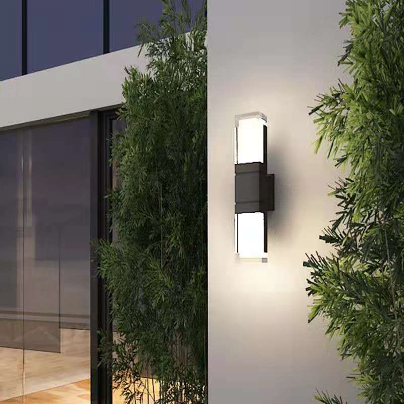 Outdoor Modern Waterproof Rectangular Column LED Wall Sconce Lamp Lumendat