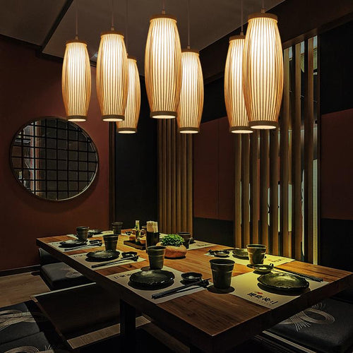 Creative Bamboo Weaving Lantern 1-light Pendant Light